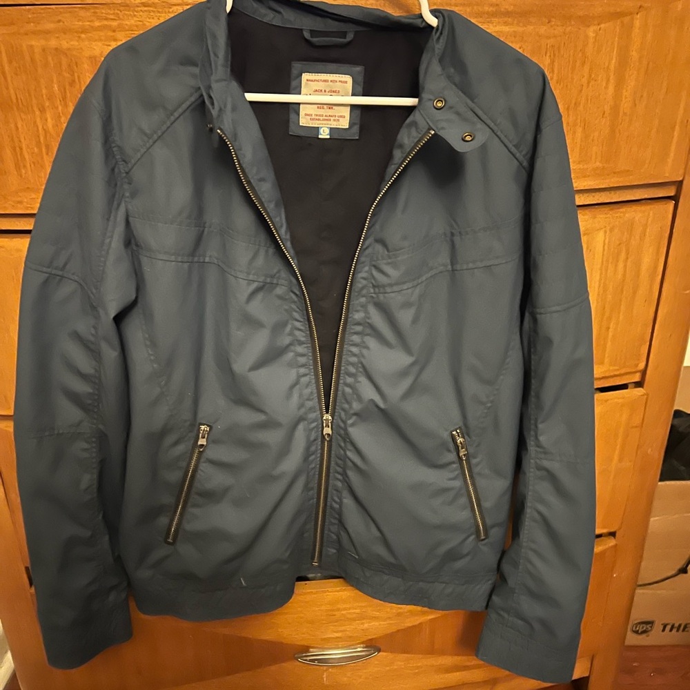 Jack & Jones Vintage Clothing Company Blue Jacket Size Large